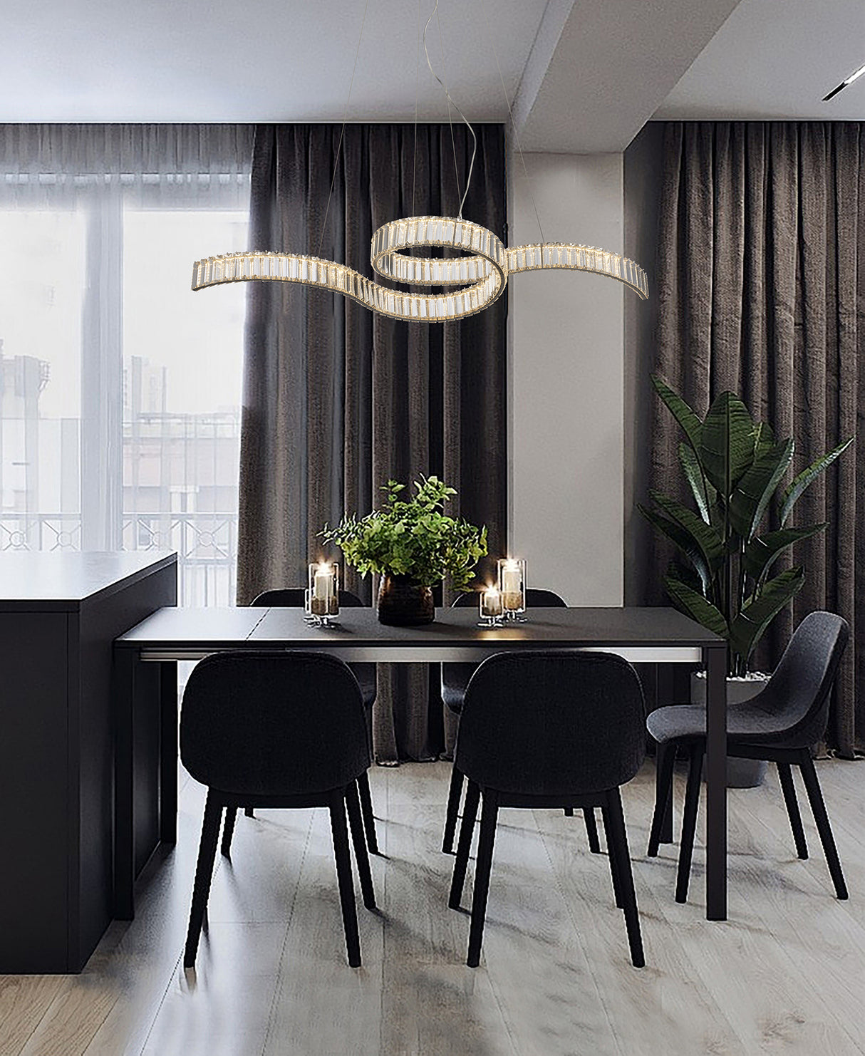 מנורת תלייה קריסטל חוליו דגם| B