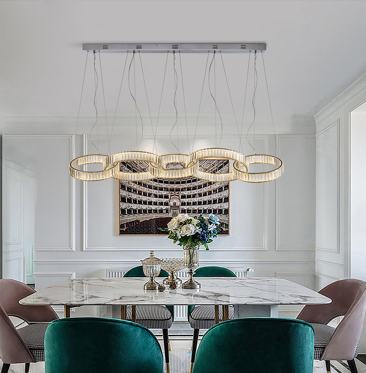 מנורת תלייה קריסטל חוליו דגם| C