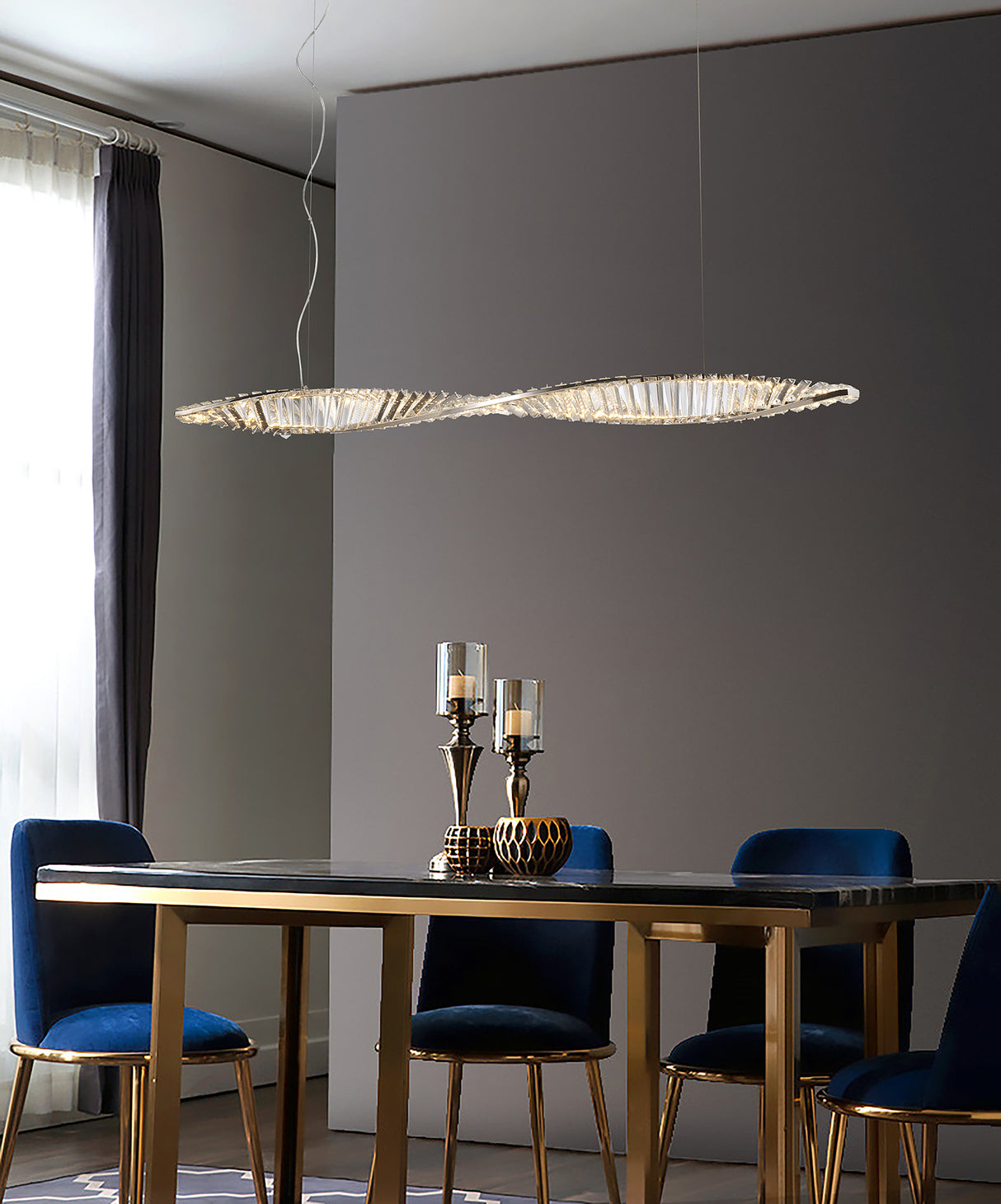 מנורת תלייה קריסטל חוליו דגם| D