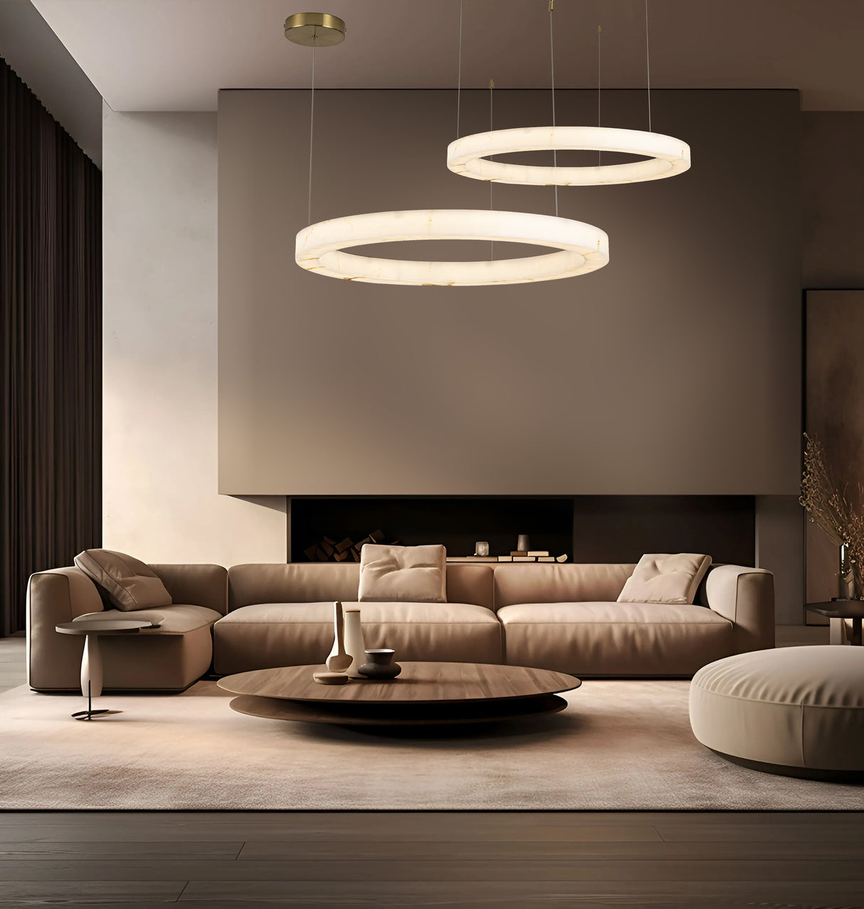 מנורת תלייה מונטנגרו אלבסטר| Φ80 CM