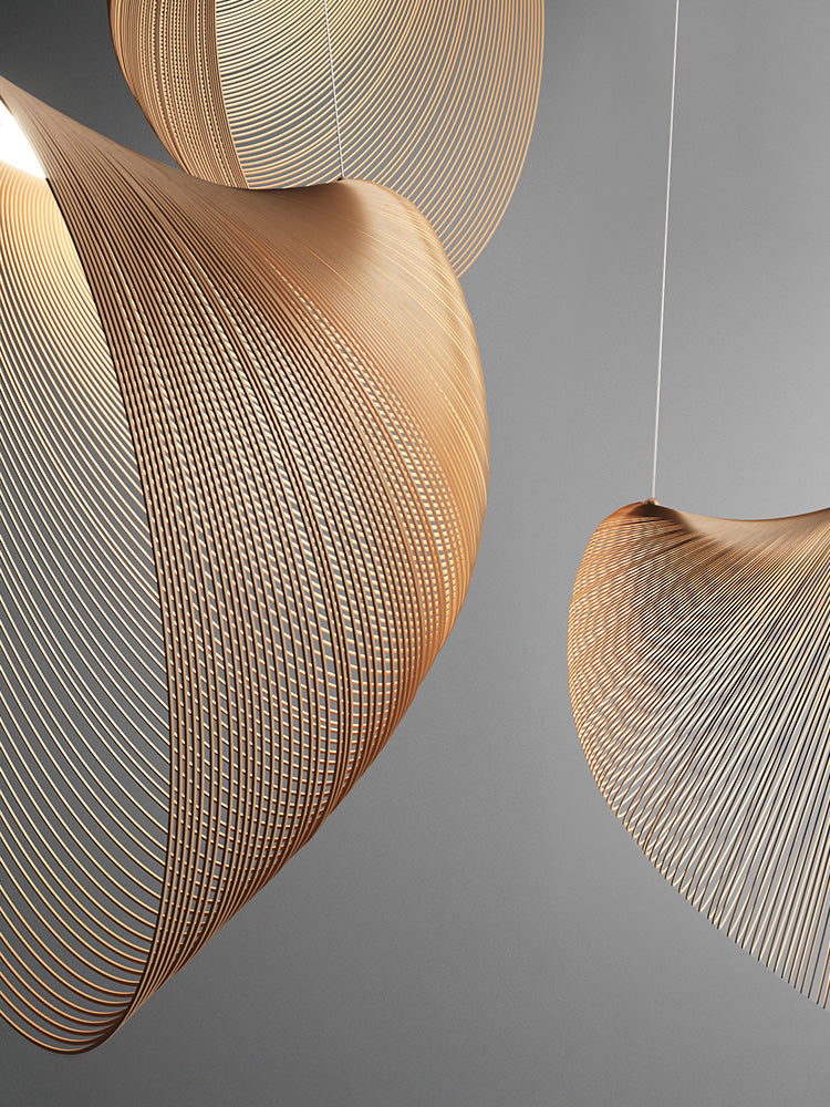 מנורת תלייה סאמי עץ טבעי דגם| C