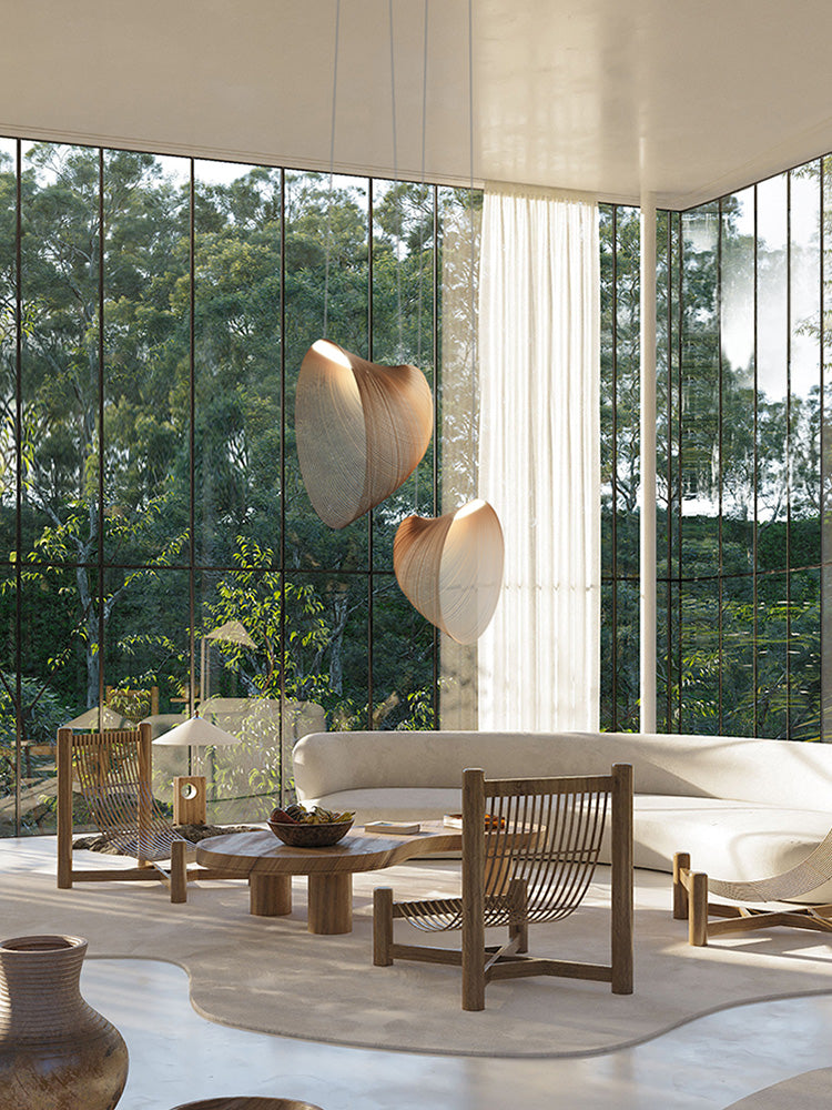 מנורת תלייה סאמי עץ טבעי דגם| C