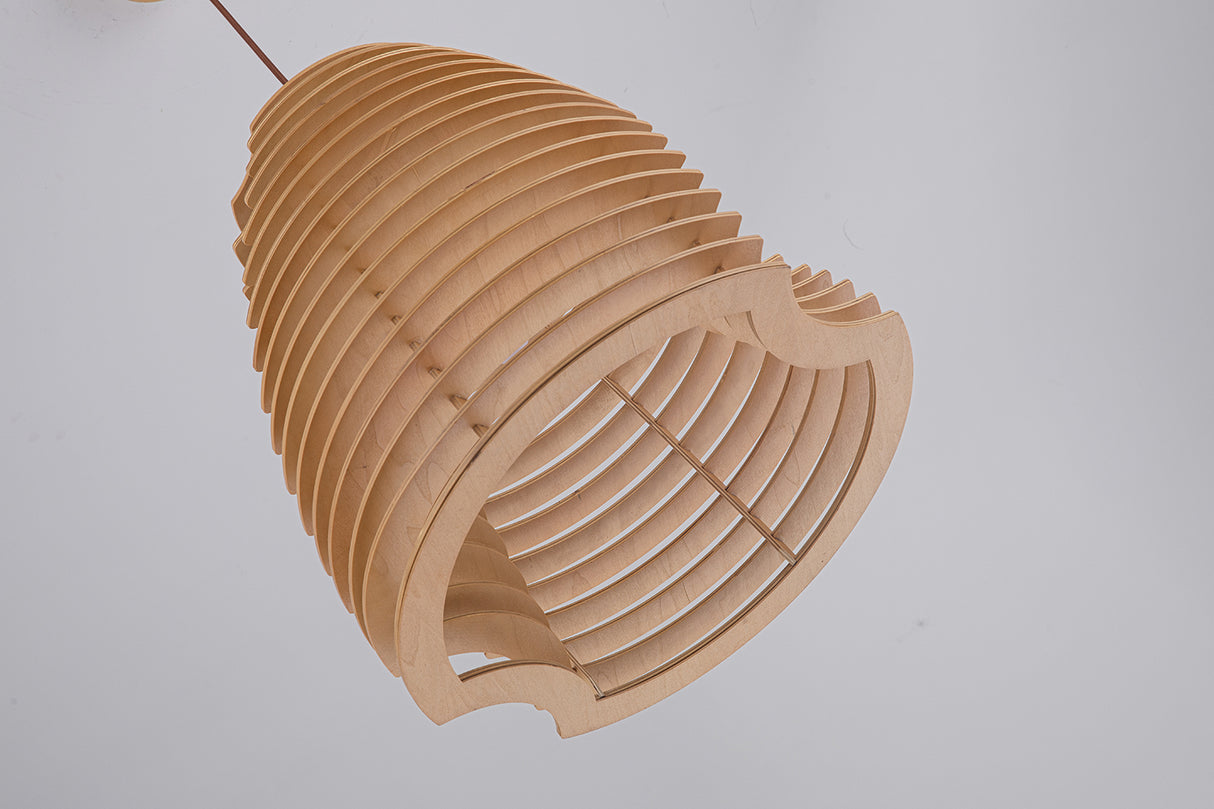 מנורת תלייה אמסטרדם עץ טבעי דגם| A