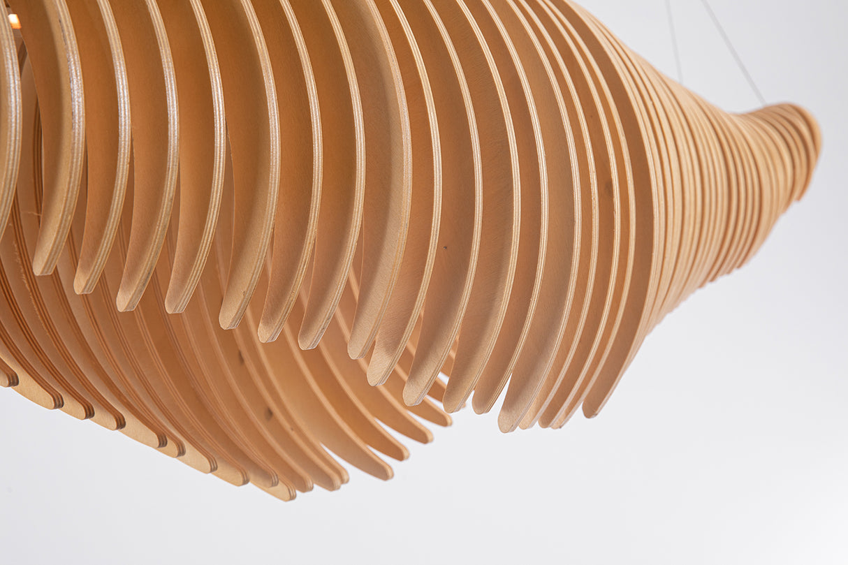 מנורת תלייה אמסטרדם עץ טבעי דגם| B