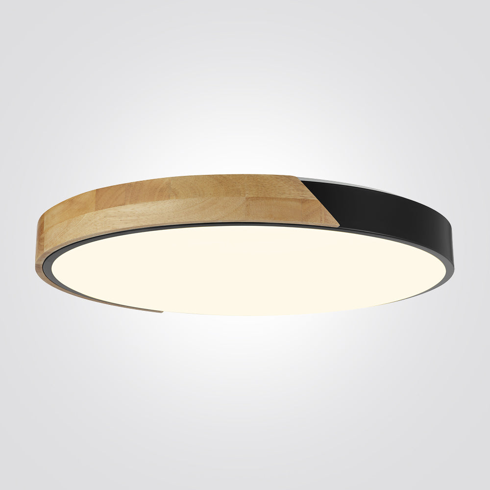 צמוד תקרה גלאס לד | 72W| CCT | Φ50| שחור+ עץ