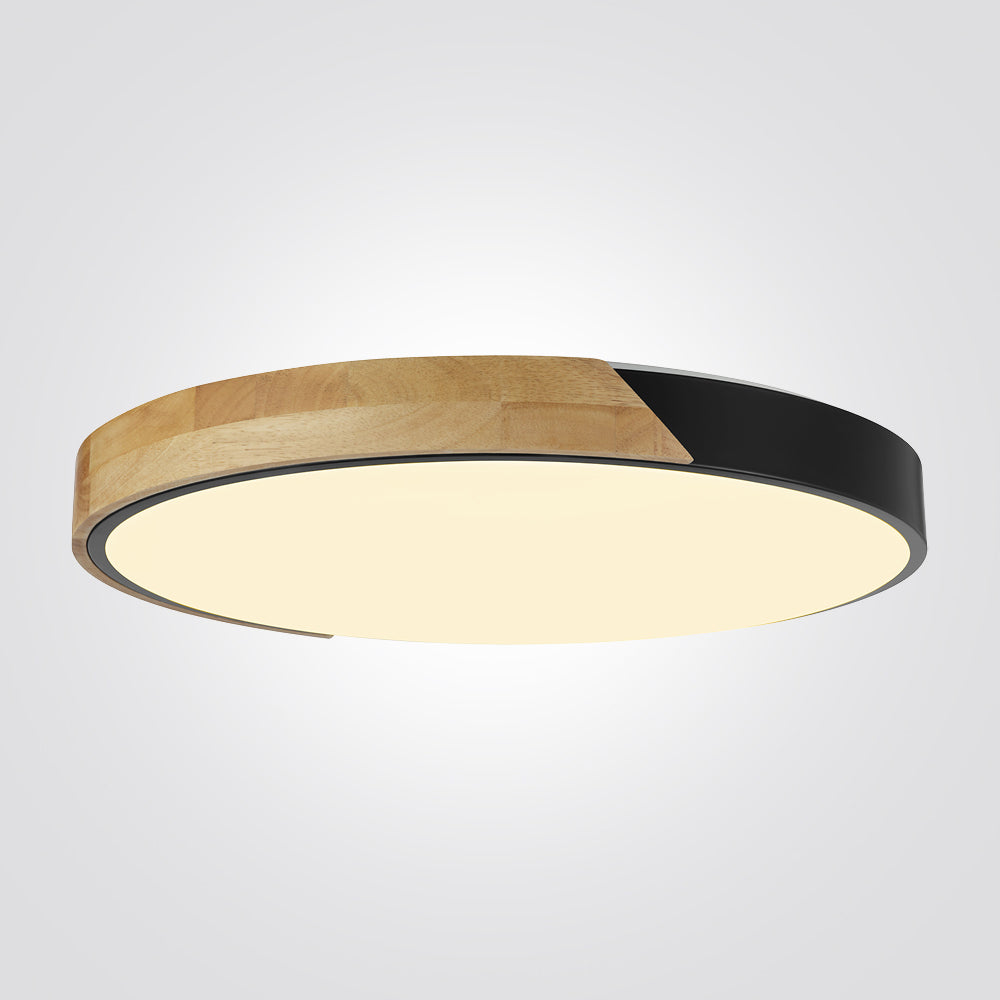 צמוד תקרה גלאס לד | 72W| CCT | Φ50| שחור+ עץ