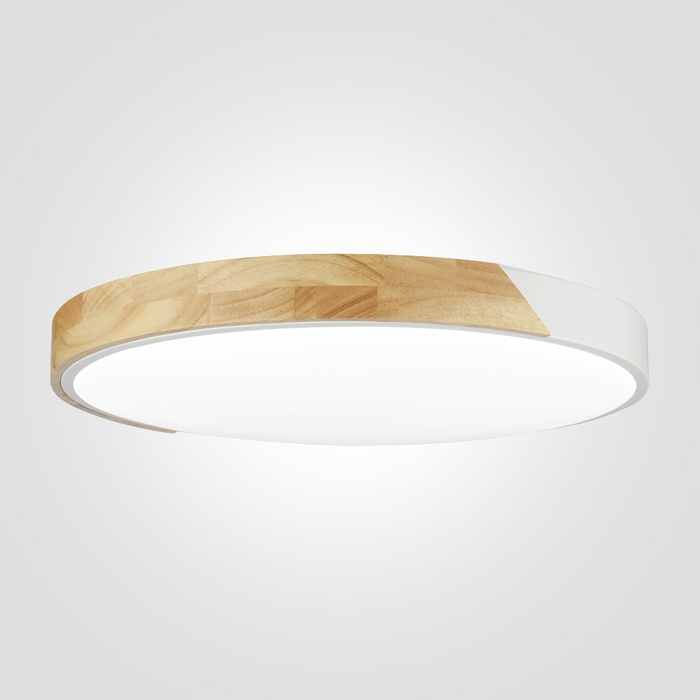 צמוד תקרה גלאס לד | 72W| CCT | Φ50| לבן+ עץ