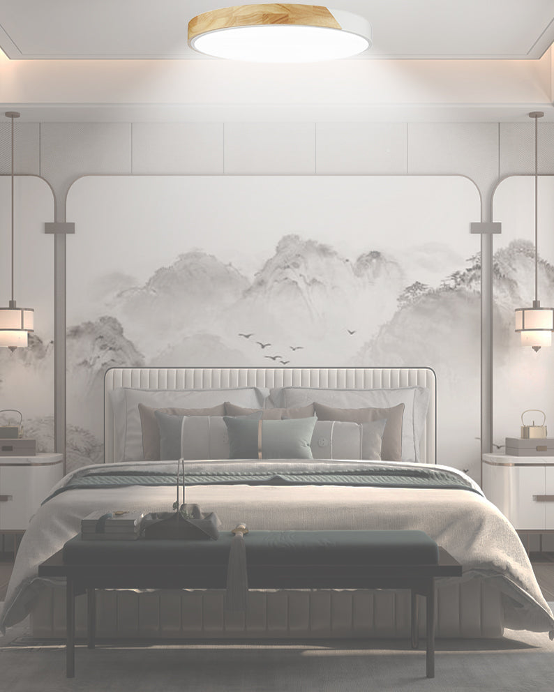 צמוד תקרה גלאס לד | 72W| CCT | Φ50| לבן+ עץ