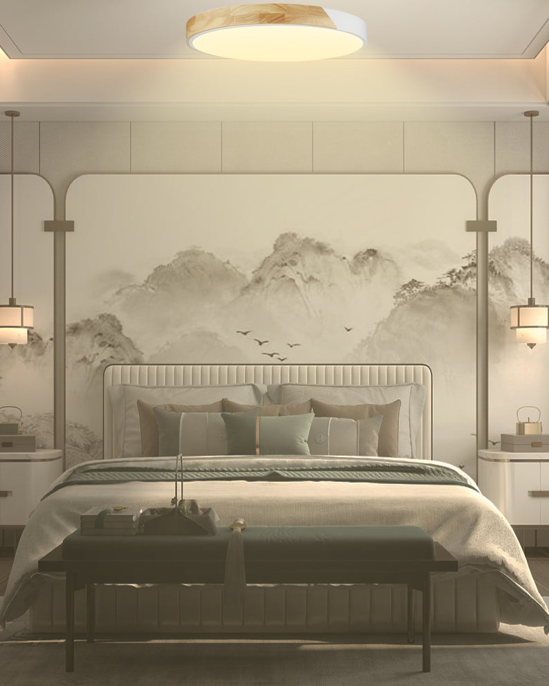 צמוד תקרה גלאס לד | 72W| CCT | Φ50| לבן+ עץ