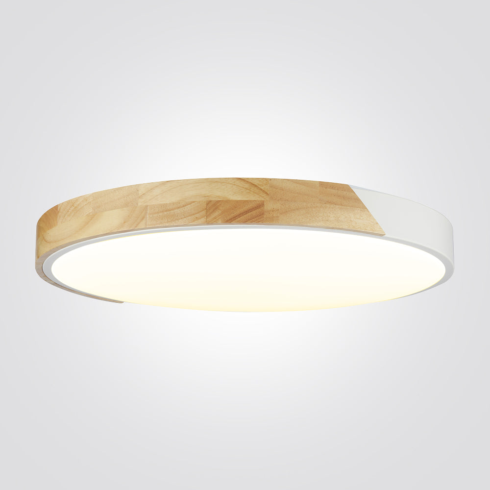 צמוד תקרה גלאס לד | 72W| CCT | Φ50| לבן+ עץ