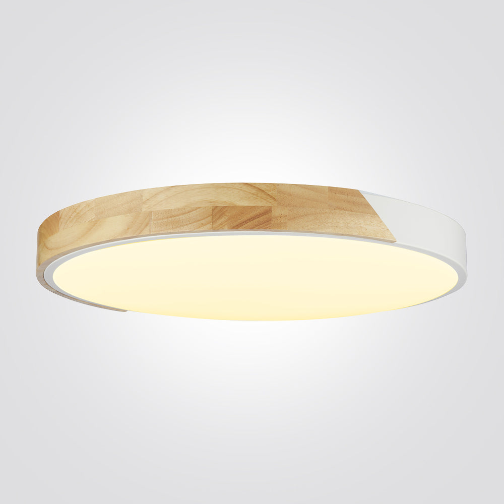 צמוד תקרה גלאס לד | 72W| CCT | Φ50| לבן+ עץ