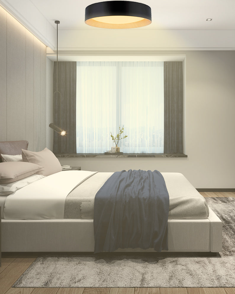 צמוד תקרה סאמר לד | 72W| CCT | Φ49| שחור+ עץ