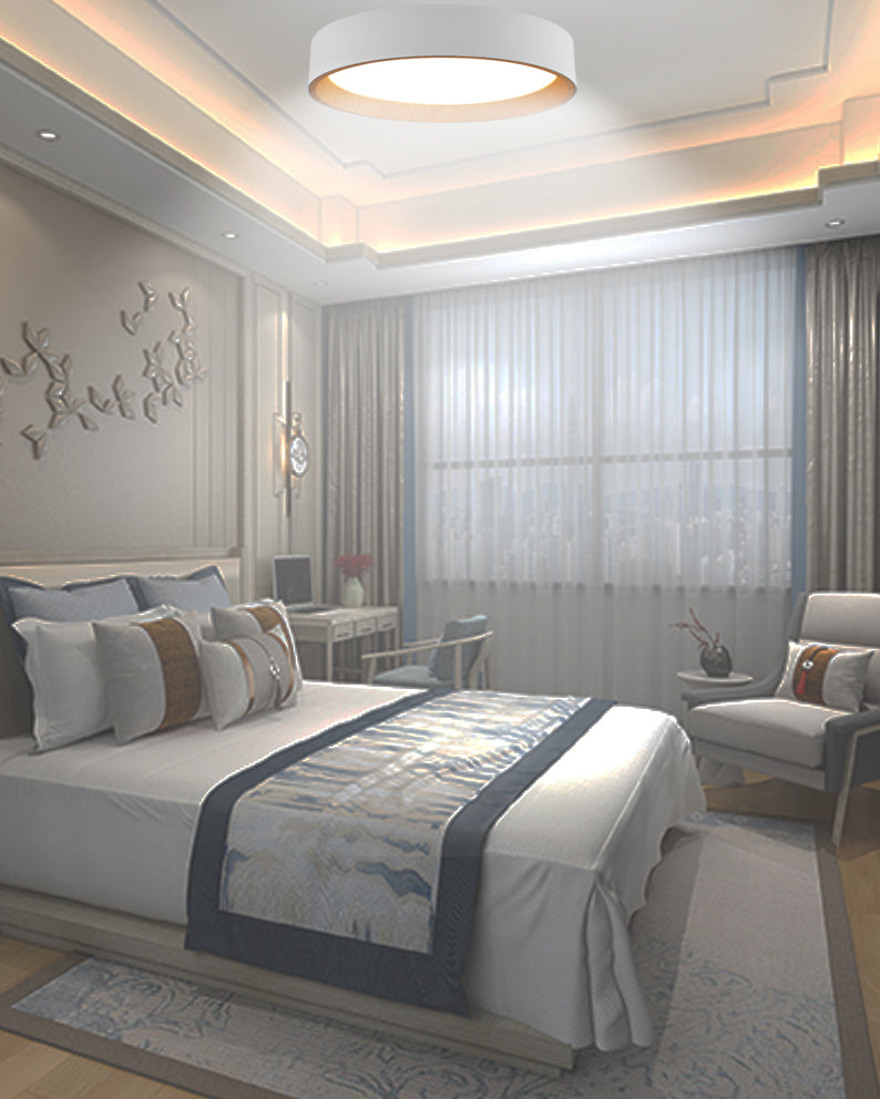 צמוד תקרה סאמר לד | 72W| CCT | Φ49| לבן+ עץ