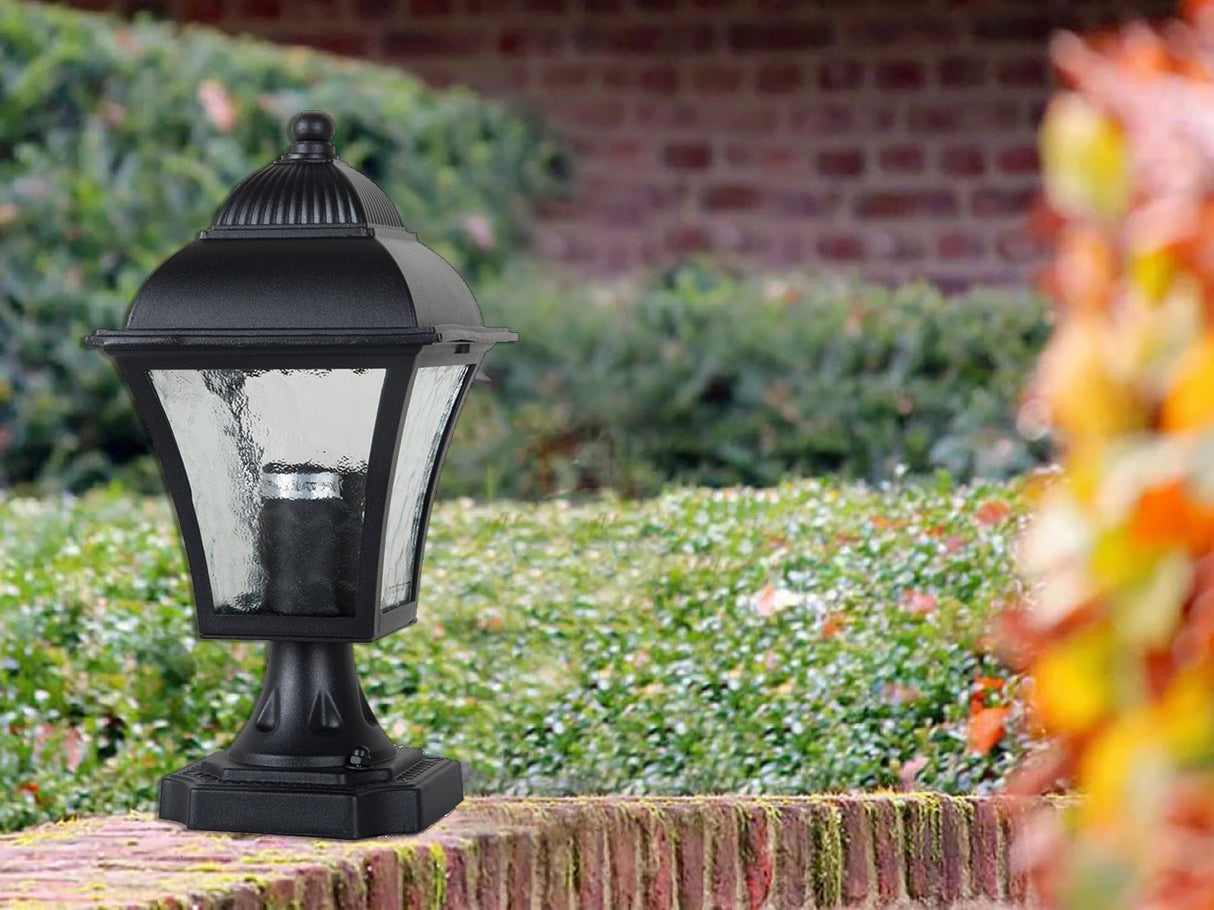 עמוד תאורה חוץ לגינה מעקה גילי| שחור