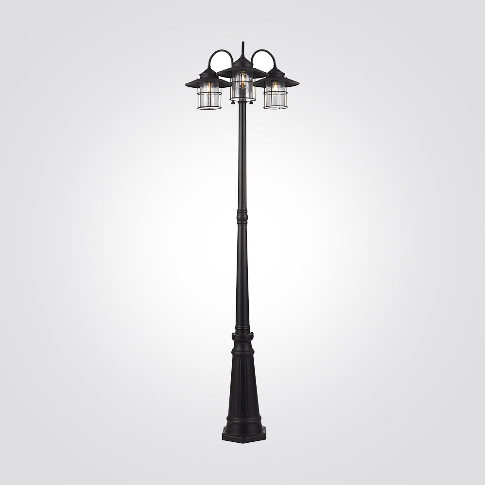 עמוד תאורה חוץ לגינה שלישיה כמל | שחור| 200 ס"מ