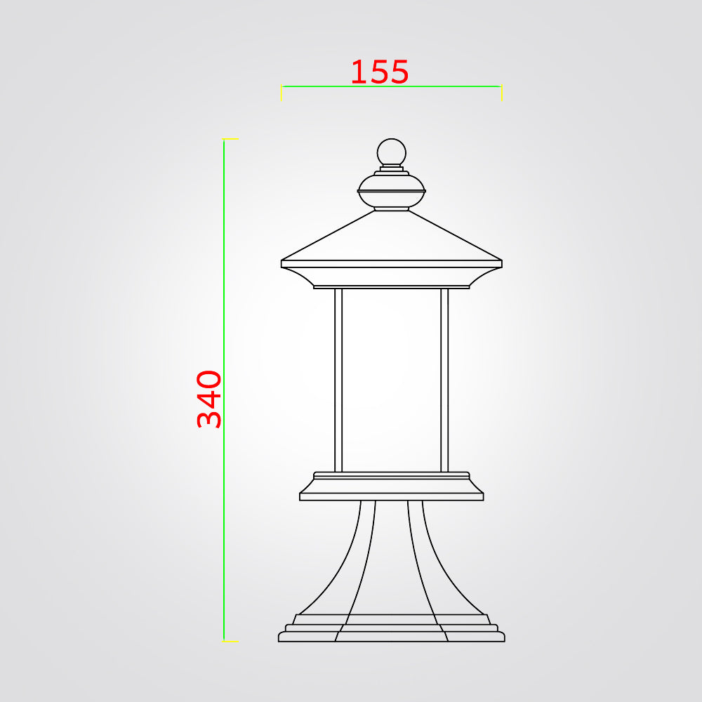 עמוד תאורה חוץ לגינה מעקה קיין