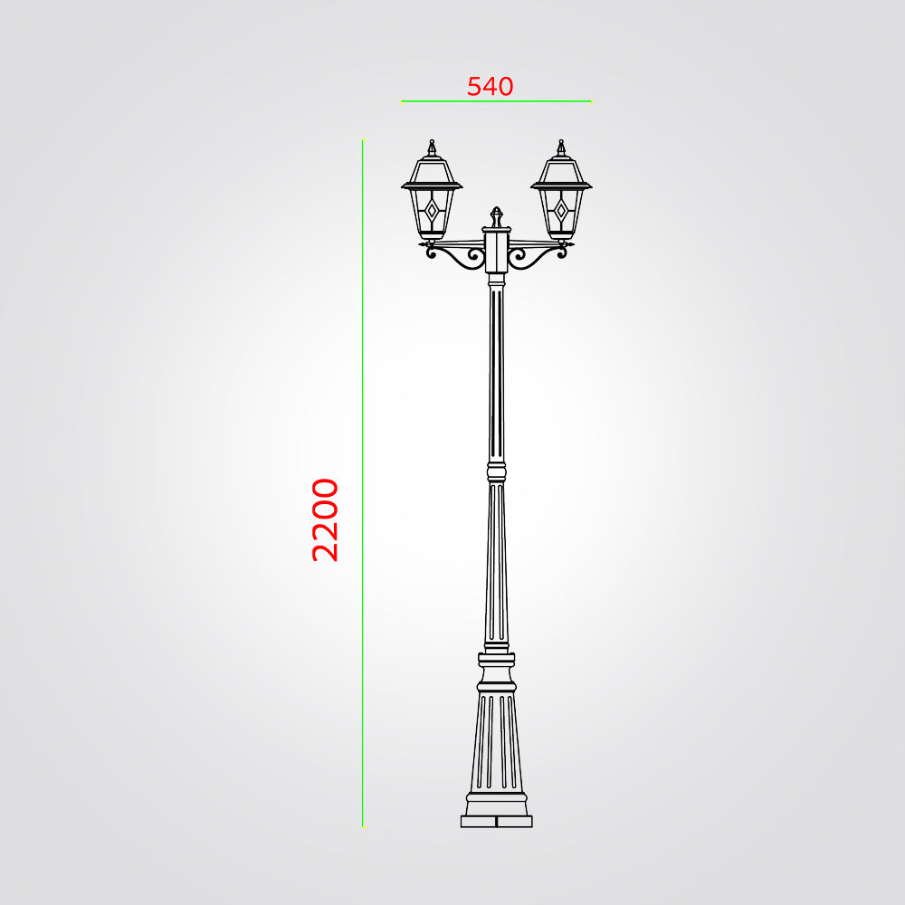 עמוד תאורה חוץ לגינה זוגי גיימס | 200 ס"מ