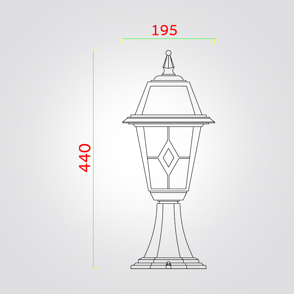 עמוד תאורה חוץ לגינה מעקה גיימס