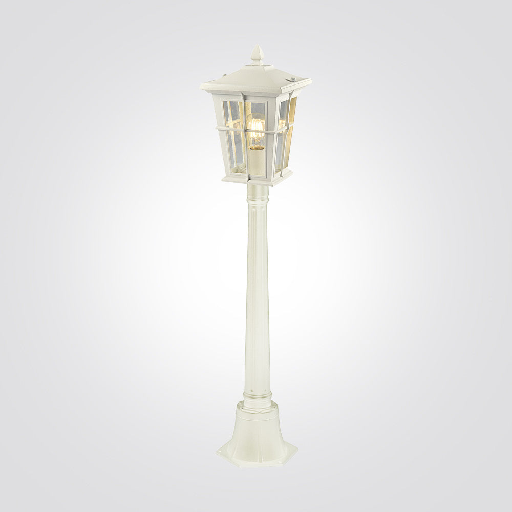 עמוד תאורה חוץ לגינה לבן- דגם רום | גובה 100 ס"מ | E27 | IP44