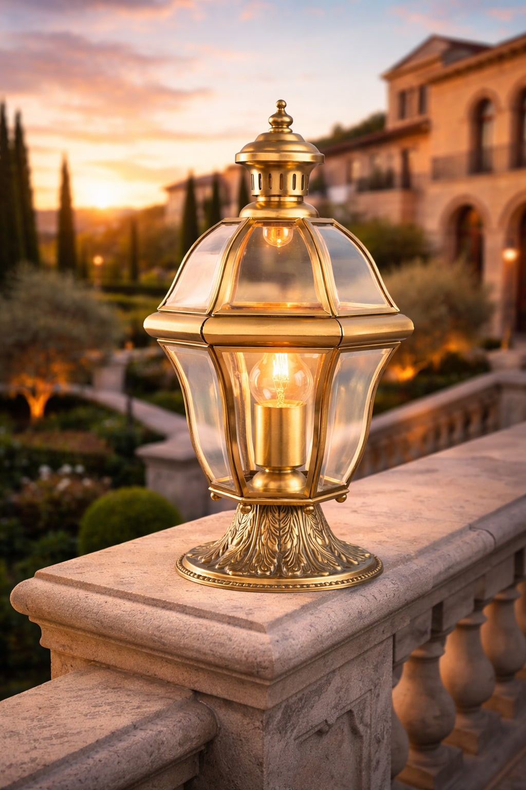 מנורת גינה חוץ מעקה גלבוע | פליז