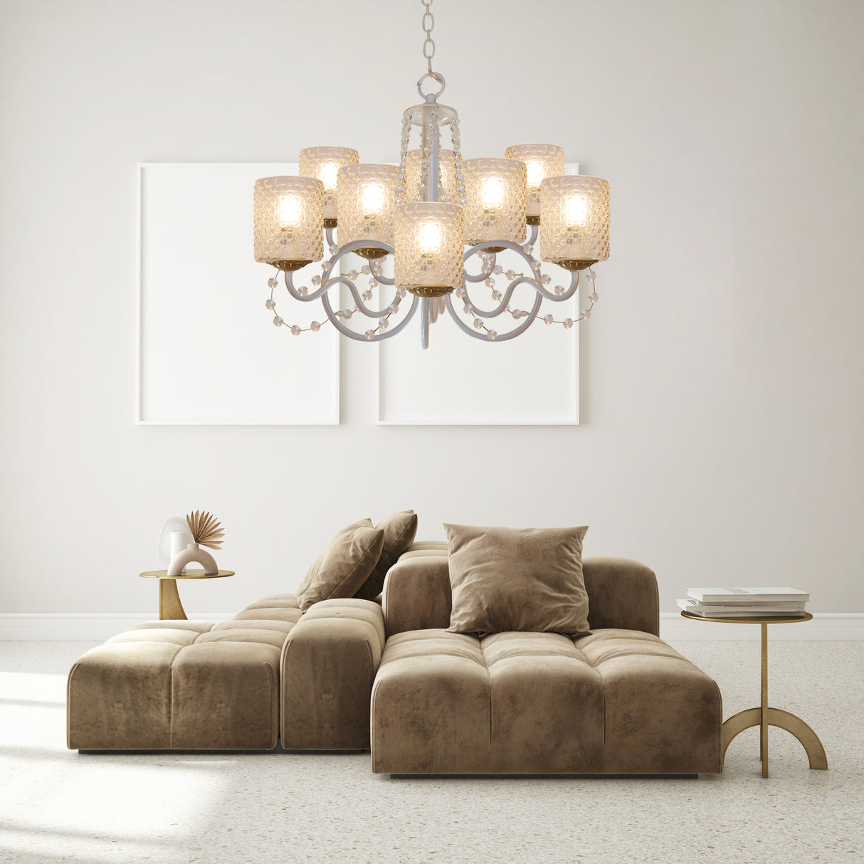 מנורת תלייה שנדליר מוריה 8 קנים