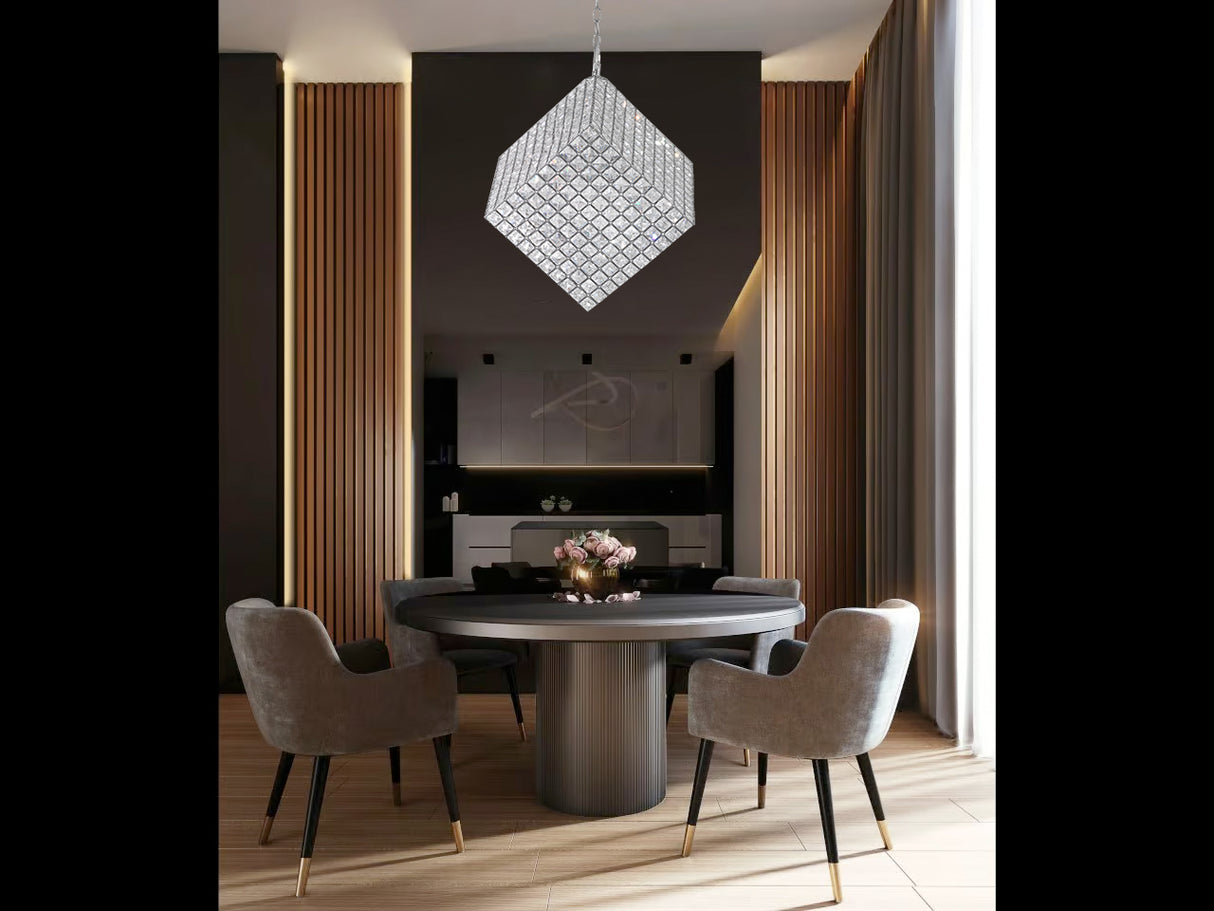 מנורת תלייה קריסטל קוביה