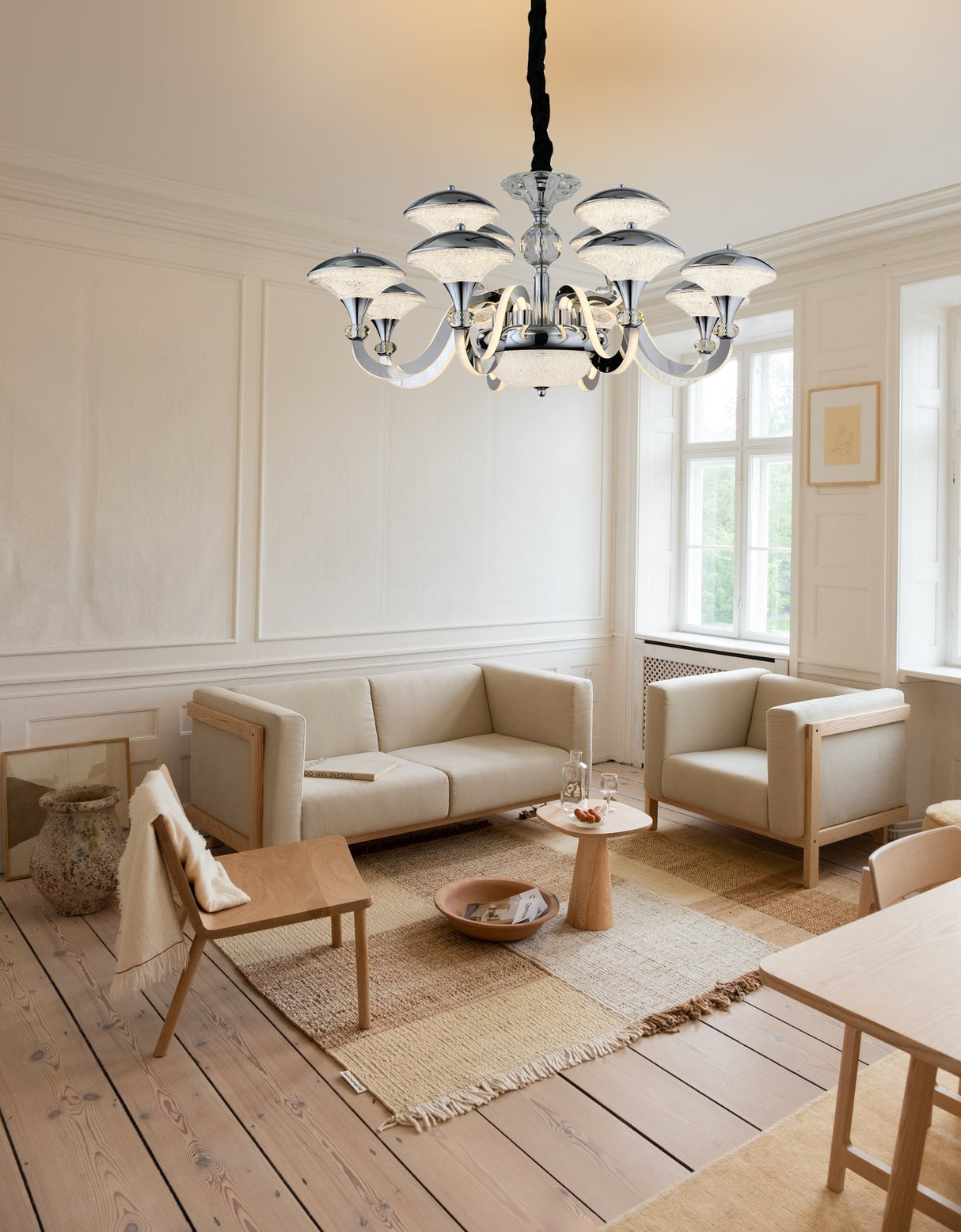 מנורת תלייה קריסטל עידן לד 12 קנים