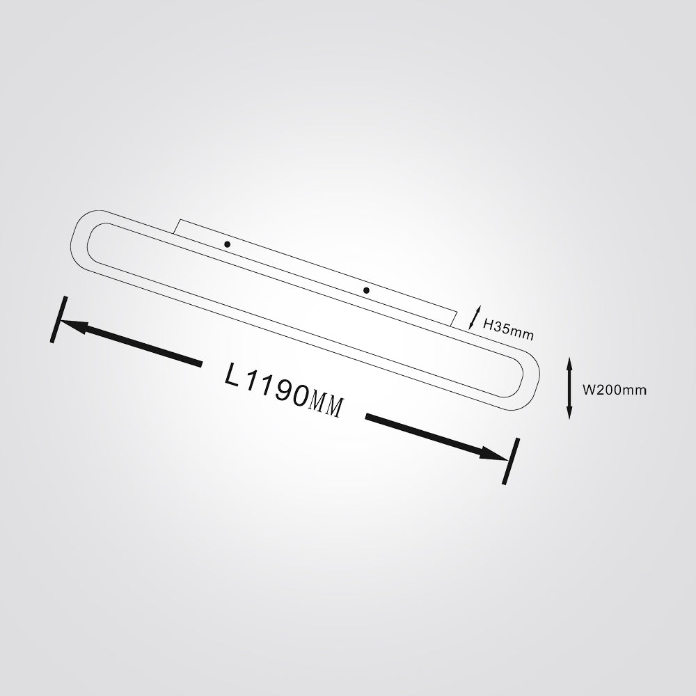 פאנל לד צמוד תקרה מלבני איריס סרקל לד| שחור| לבן| זהב| 120X20ס"מ