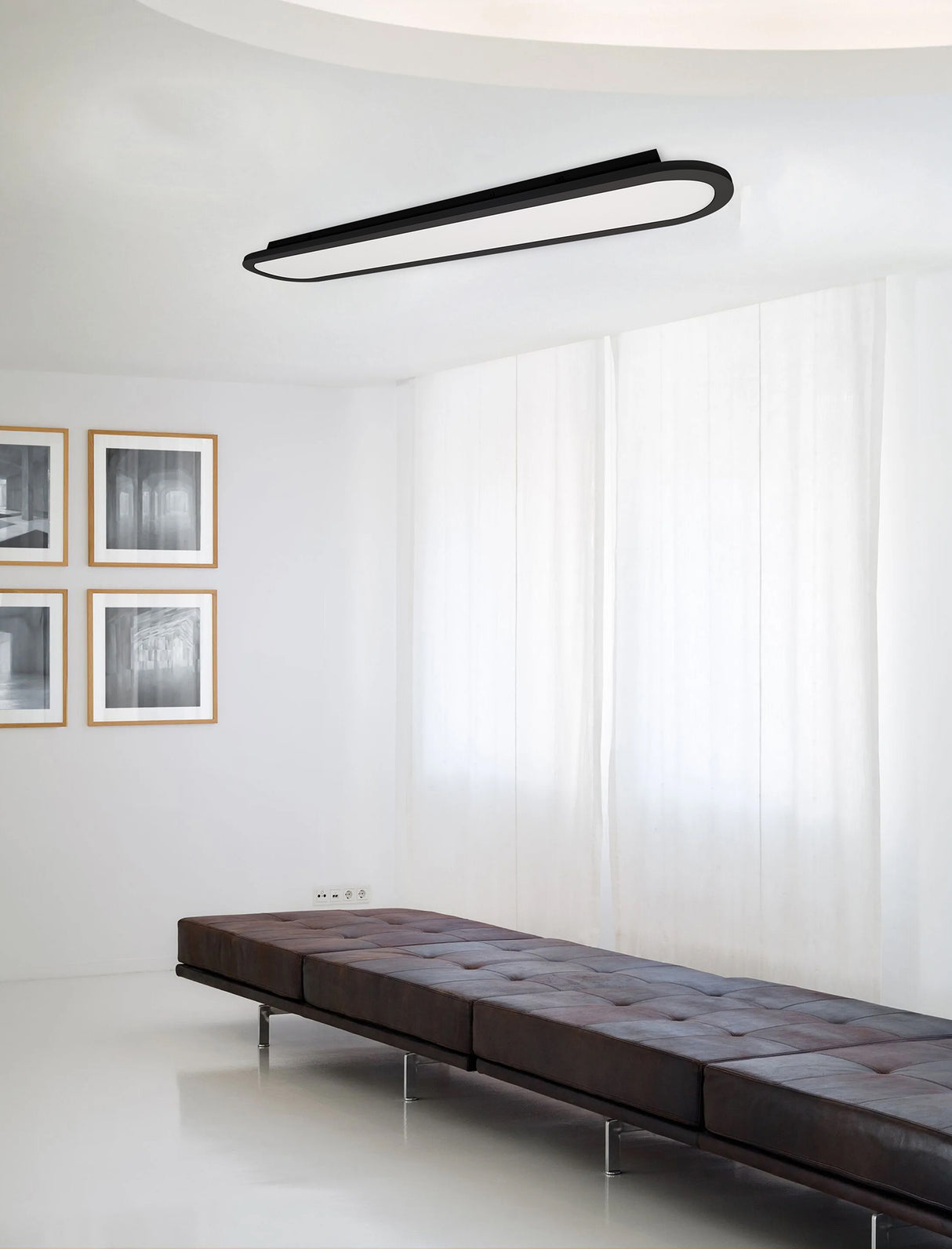 פאנל לד צמוד תקרה מלבני איריס סרקל לד| שחור| לבן| זהב| 120X20ס"מ