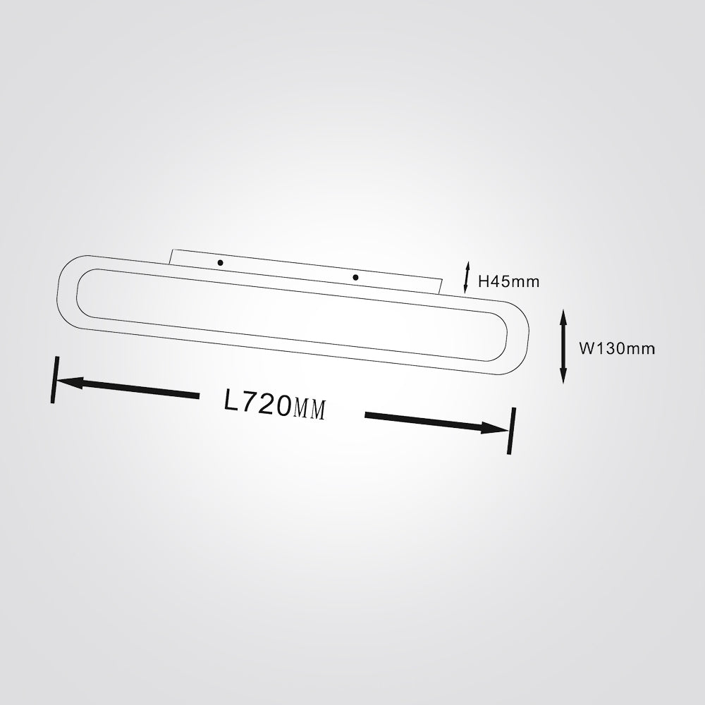 פאנל לד צמוד תקרה מלבני איריס סרקל לד| שחור| לבן| זהב| 73X13ס"מ