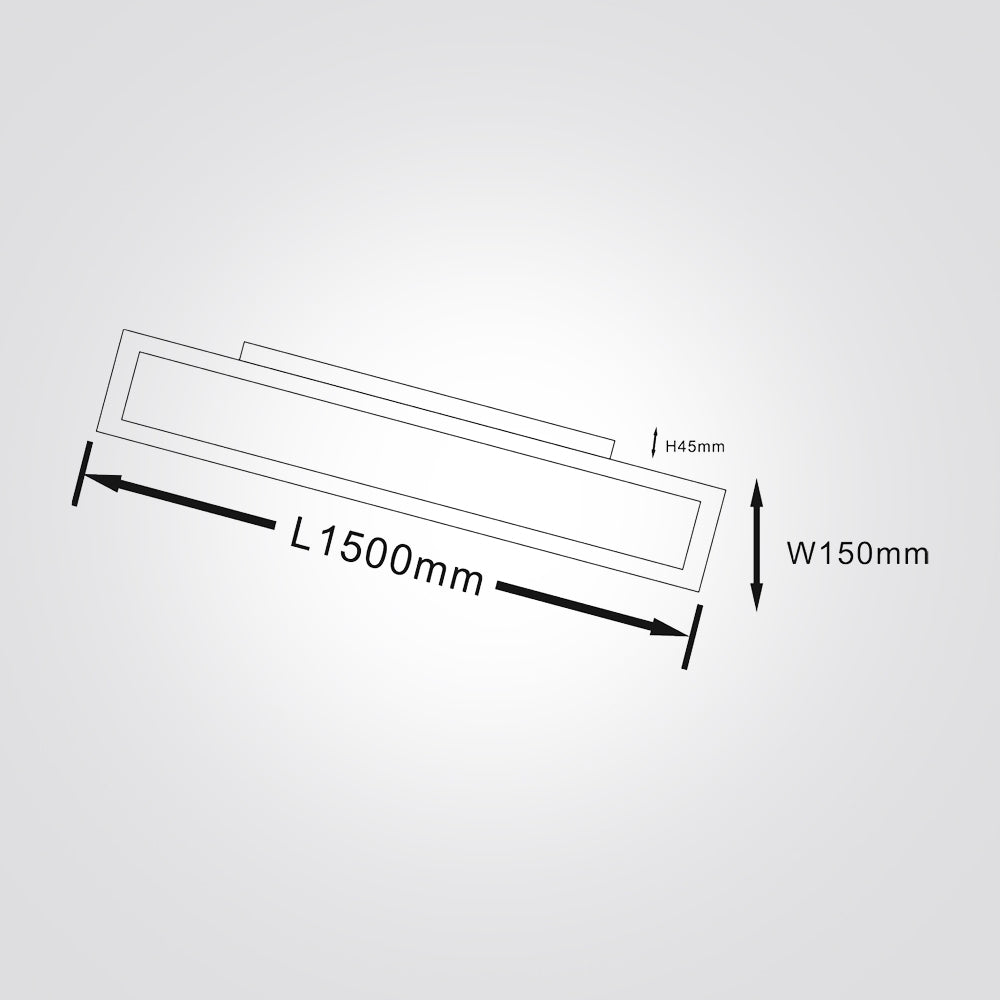 פאנל לד צמוד תקרה מלבני איריס לד| שחור| לבן| זהב| 150X15ס"מ