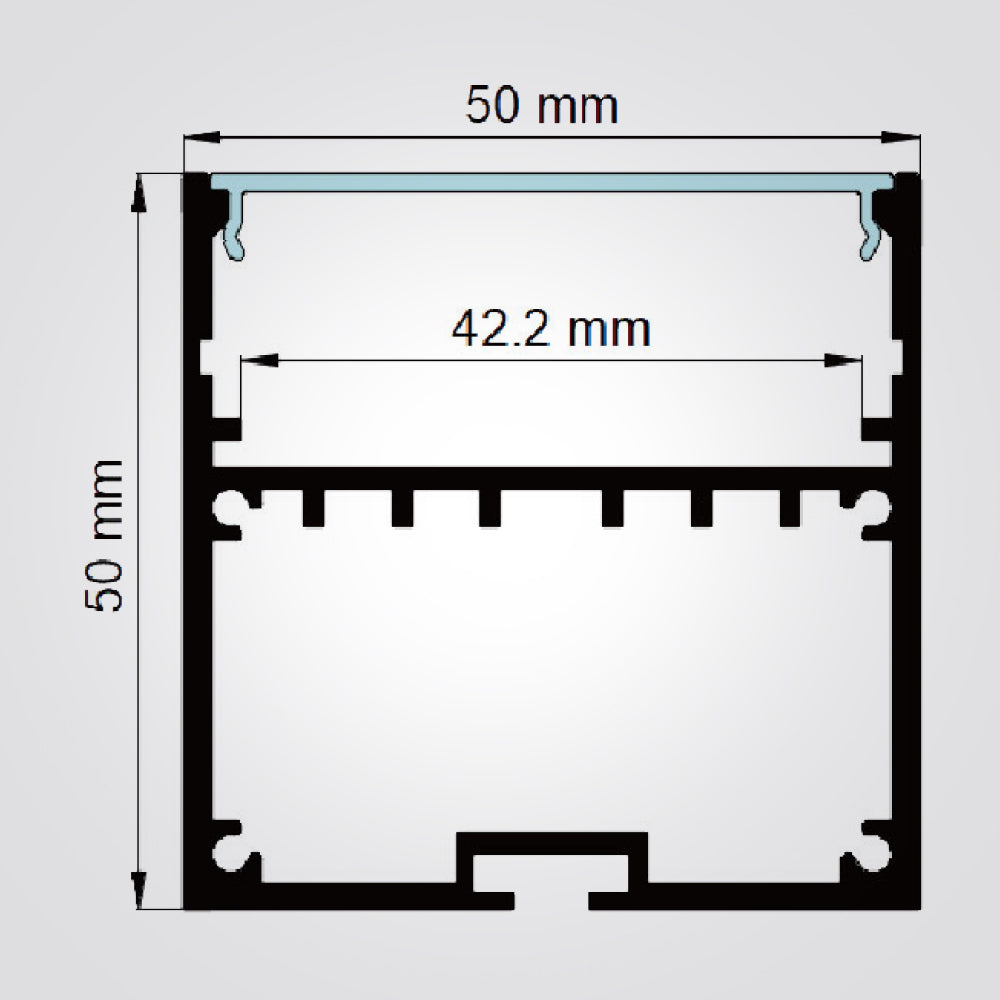 פרופיל תאורה חיצוני 50X50 MM