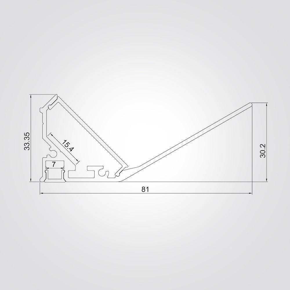 פרופיל תאורה אלומיניום קיר אפ- דאון| שחור