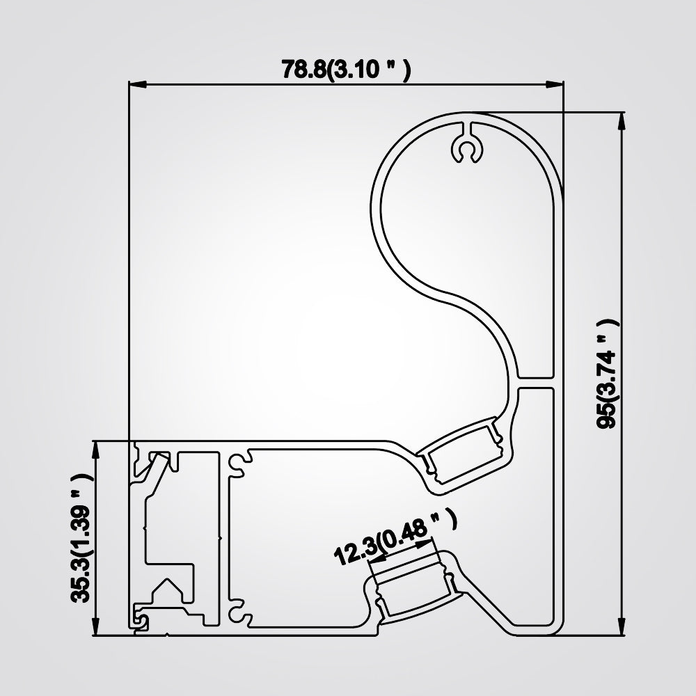 פרופיל תאורה אלומיניום מעקה למדרגות| שחור