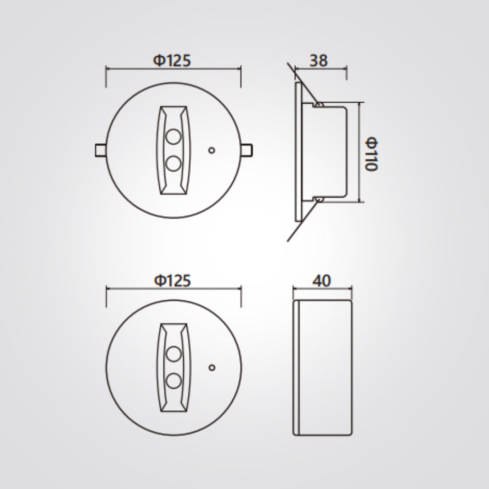 גוף תאורה חירום אינטגרלי עגול – עה"ט/תה"ט | 3W | 6000K | סוללת ליתיום