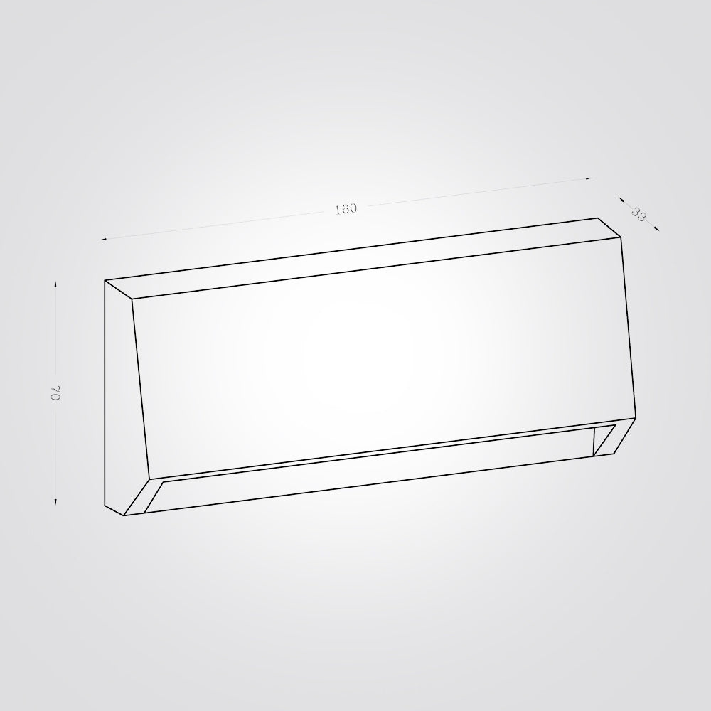 מנורת קיר חומה מלבני סשה 3.5W| CCT| IP65| שחור| לבן| אפור