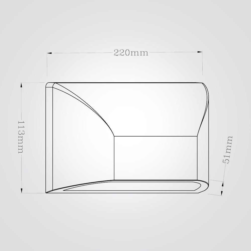 מנורת קיר חומה מלבני עופרי 6W| CCT| IP65| שחור| לבן| אפור