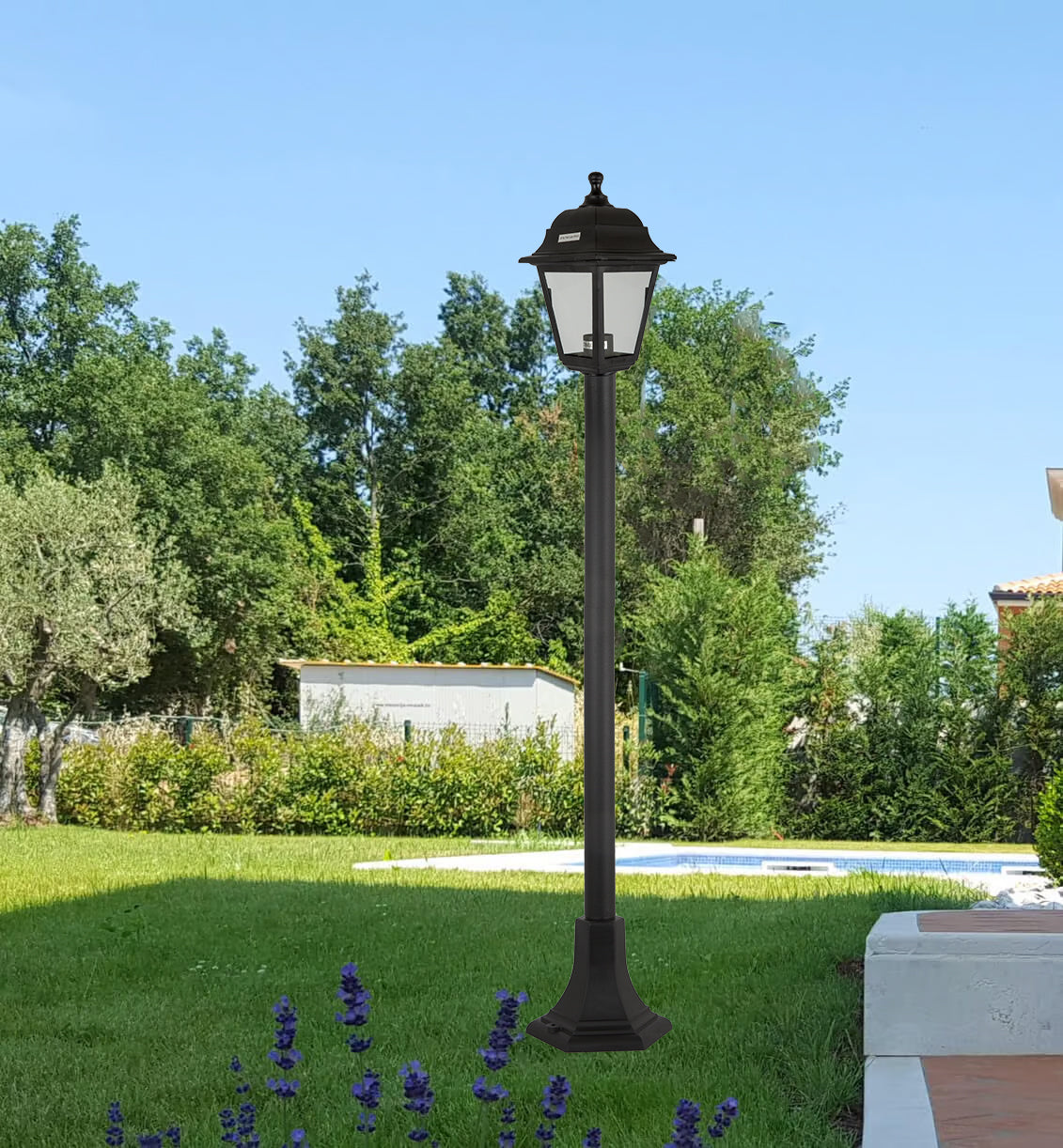 עמוד תאורה חוץ לגינה עמיר שחור| לבן