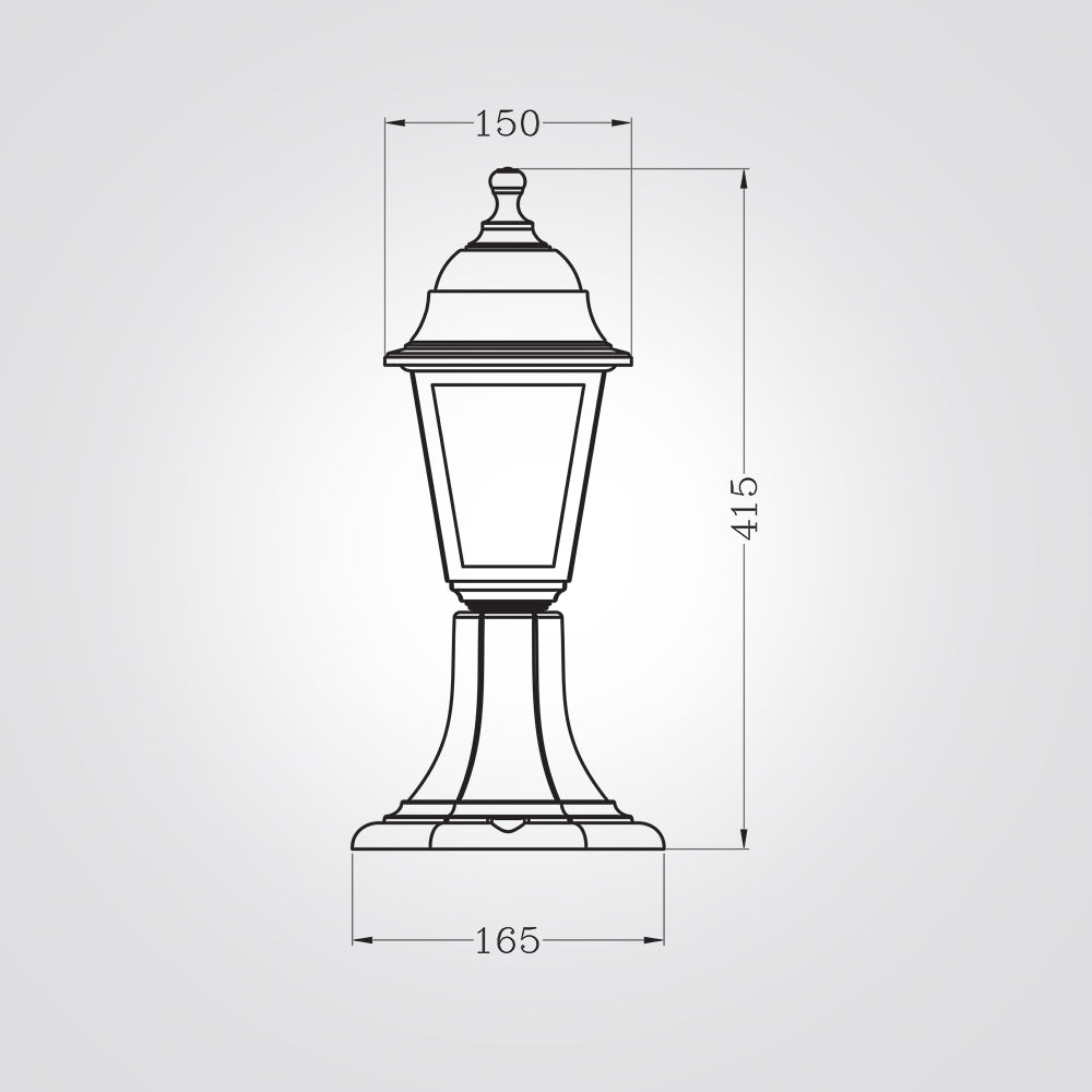 עמוד תאורה חוץ לגינה מעקה עמיר| שחור| לבן
