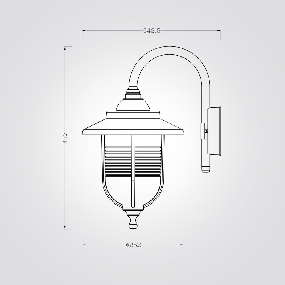 מנורת קיר גינה חוץ פיונה| שחור| לבן