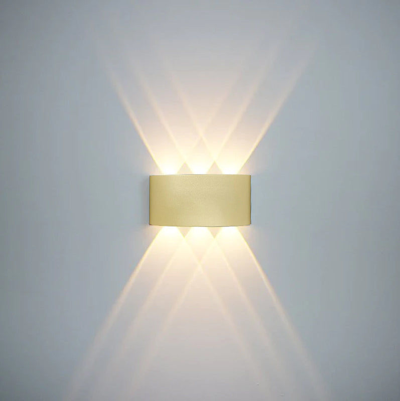 מנורת קיר גינה חוץ אפ-דאון לד רון שחור| לבן| זהב