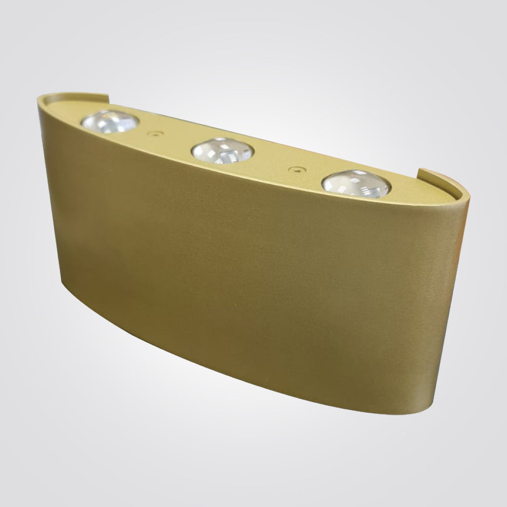 מנורת קיר גינה חוץ אפ-דאון לד רון שחור| לבן| זהב