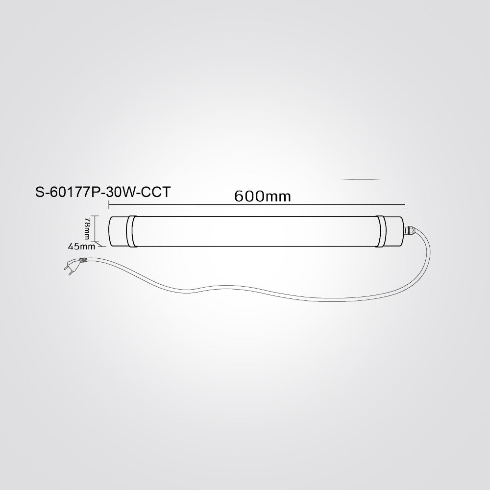 פס לד מוגן מים עם כבל ותקע לינקולן IP65|CCT