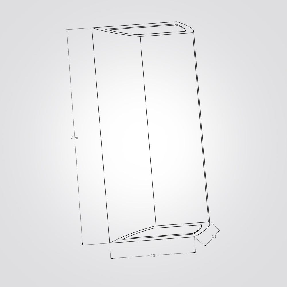 מנורת קיר גינה חוץ אפ-דאון לד מימו שחור| לבן