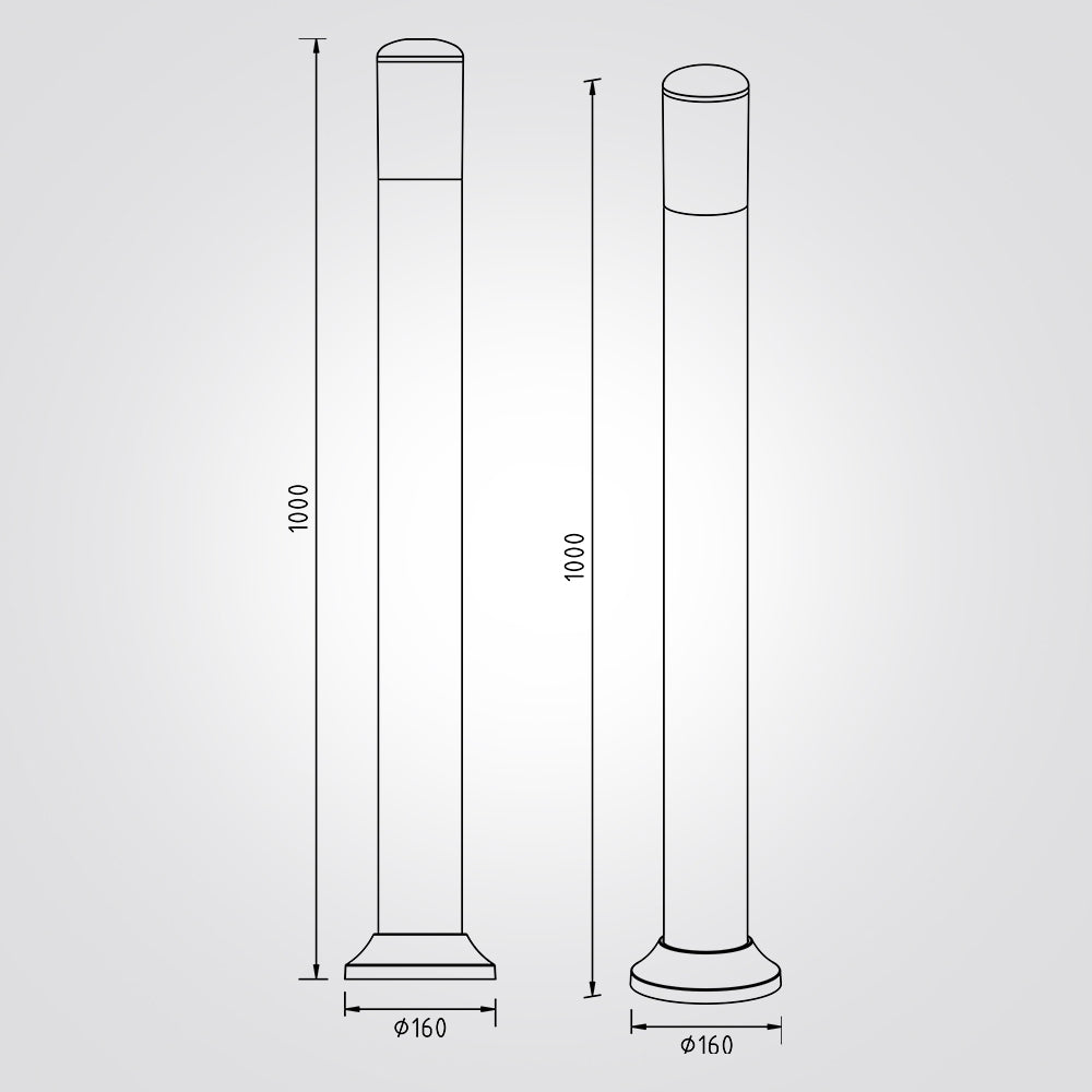 עמוד תאורה חוץ לגינה הימא שחור| 100 ס"מ| IP54