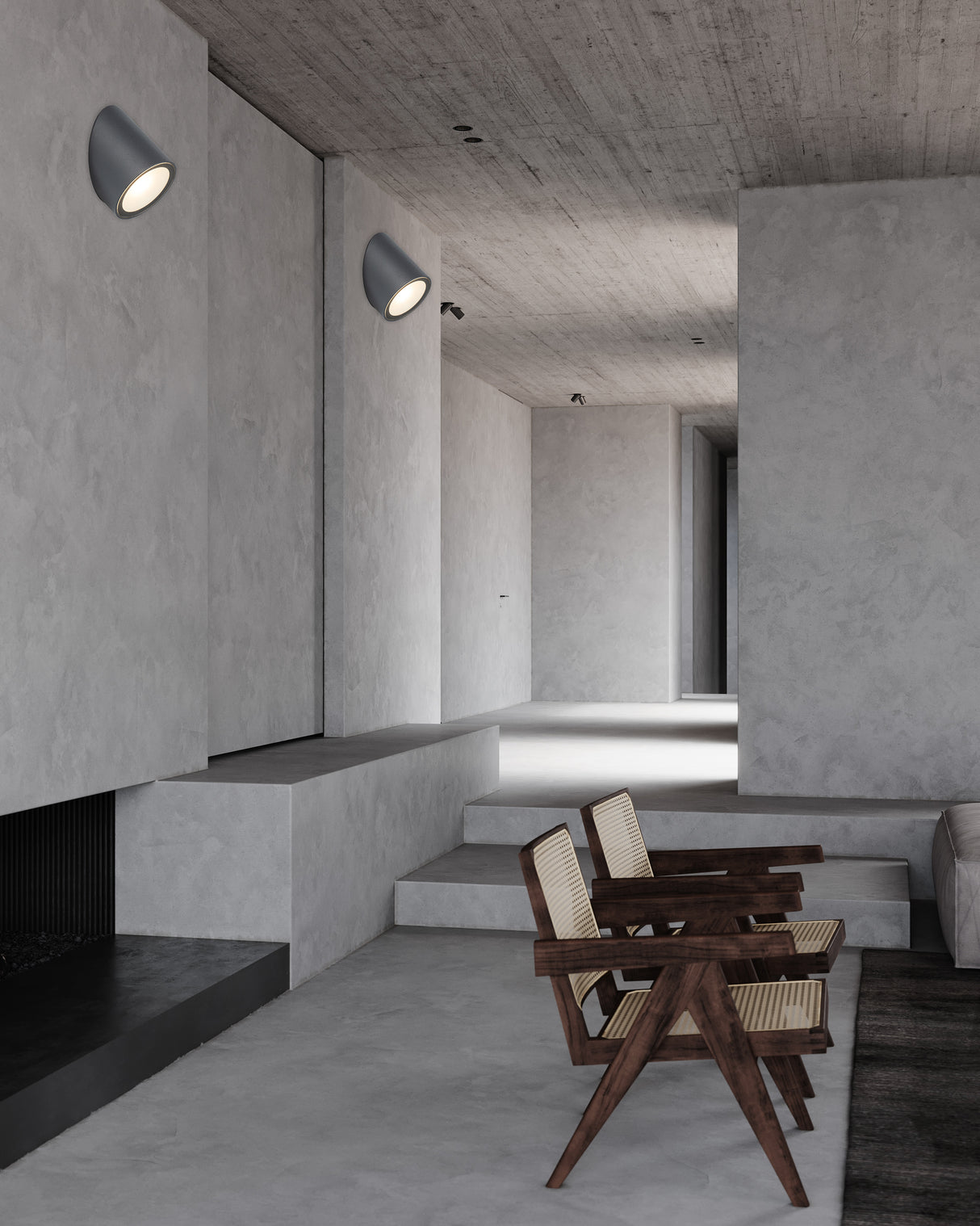 מנורת קיר חוץ טונלה שחור| אפור כהה| IP65