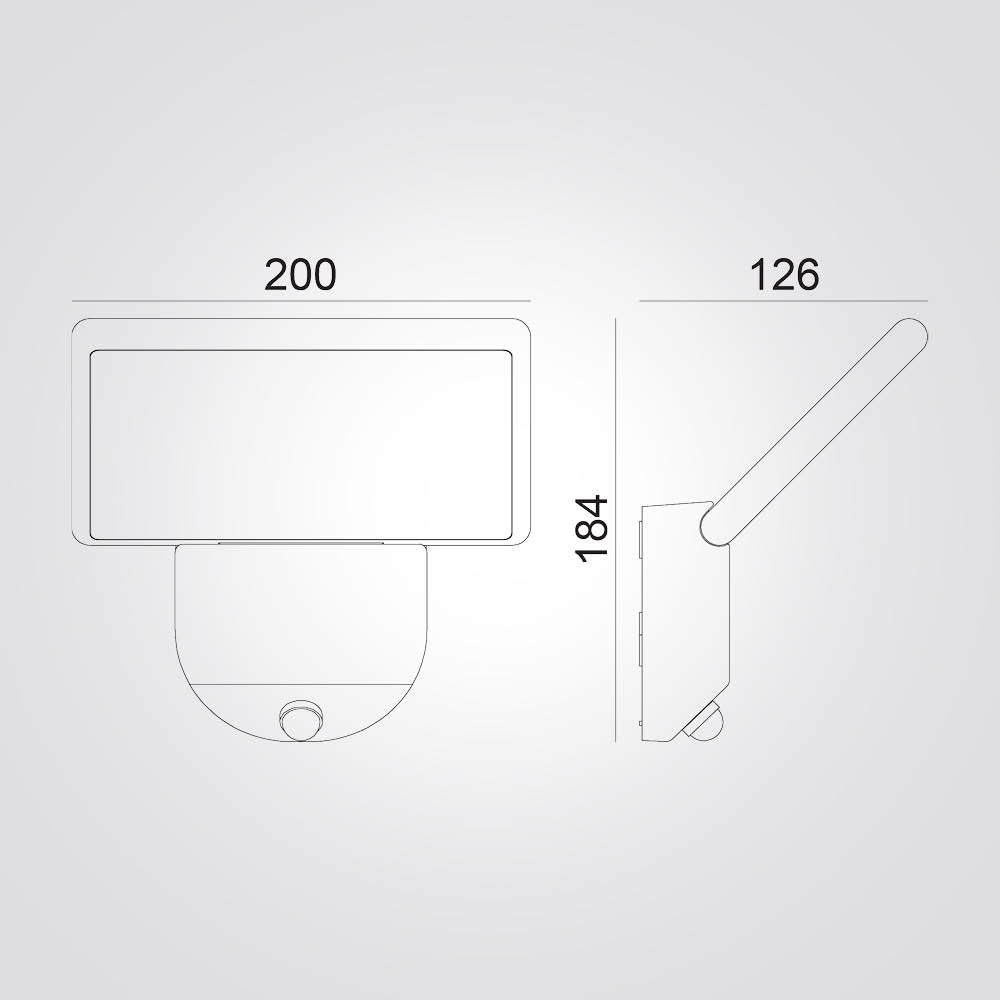 מנורת קיר חוץ מיטו חיישן תנועה מובנה 19W| שחור|אפור| לבן