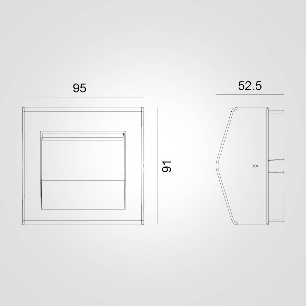 מנורת קיר חוץ שקוע חומה האן 3W שחור| אפור