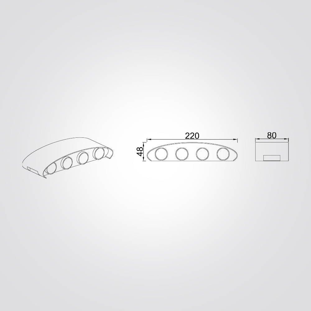 מנורת קיר חוץ אפ- דאון 2WX4| שחור| אפור כהה| IP54