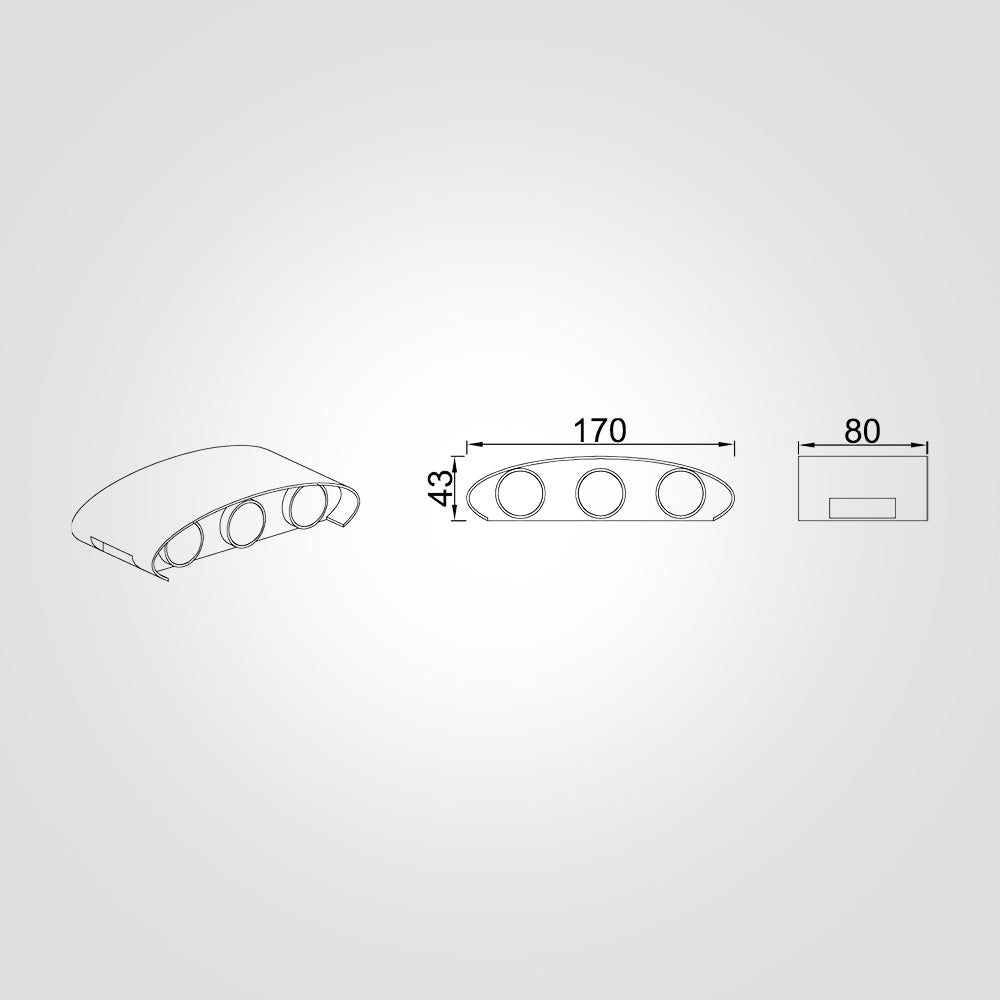מנורת קיר גינה חוץ אפ דאון 2X3W | לבן